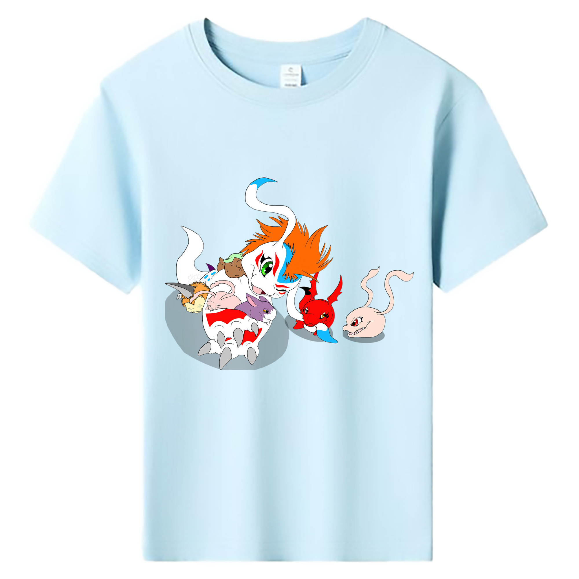 （画像用） Digimon デジタルモンスター/デジモン 綿100％キッズTシャツ（フロントプリント）